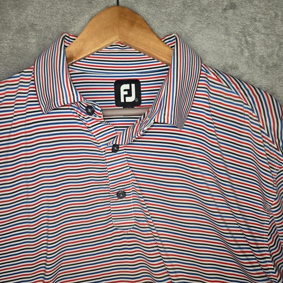 FootJoy Other - FootJoy Mens Striped Golf Polo Shirt Red White Blue CommonGround XL 1010288
